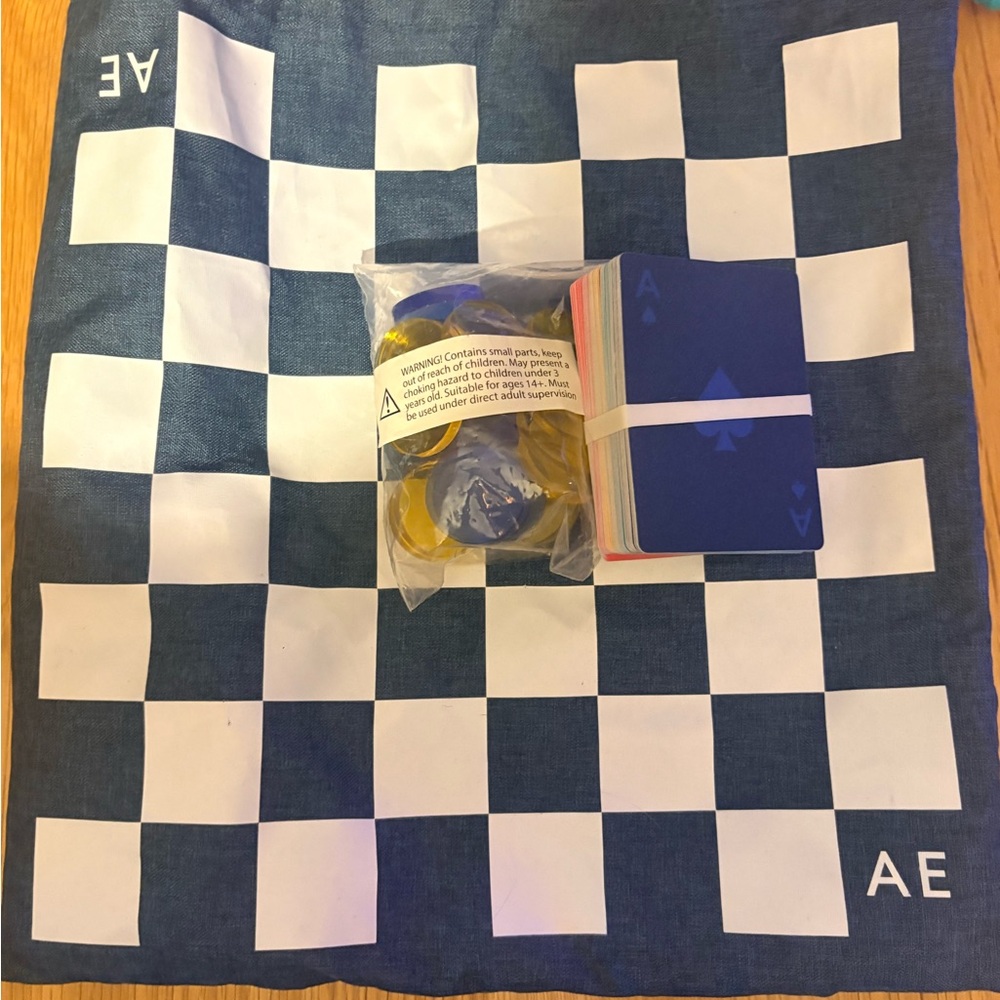 AE Checkered Game Set with Cards and Chips